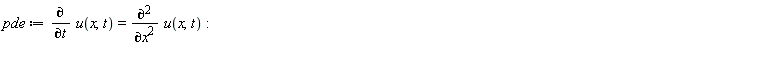 pde := diff(u(x, t), t) = diff(u(x, t), x, x)