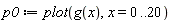 p0 := plot(g(x), x = 0 .. 20)