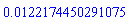 0.122174450291075e-1