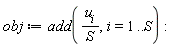 obj := add(u[i]/S, i = 1 .. S)