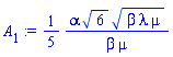 (1/5)*alpha*6^(1/2)*(beta*lambda*mu)^(1/2)/(beta*mu)