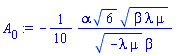 -(1/10)*alpha*6^(1/2)*(beta*lambda*mu)^(1/2)/((-lambda*mu)^(1/2)*beta)