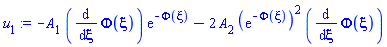 -A[1]*(diff(Phi(xi), xi))*exp(-Phi(xi))-2*A[2]*(exp(-Phi(xi)))^2*(diff(Phi(xi), xi))