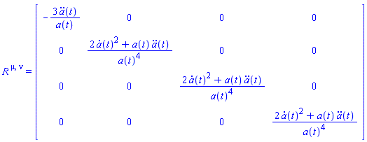 Physics:-Ricci[`~mu`, `~nu`] = Matrix(%id = 18446744078195215886)