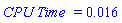 `CPU Time ` = 0.16e-1