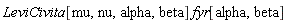 LeviCivita[mu, nu, alpha, beta]*fyr[alpha, beta]