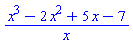 (x^3-2*x^2+5*x-7)/x