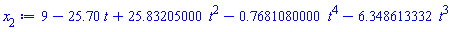 9-25.70*t+25.83205000*t^2-.7681080000*t^4-6.348613332*t^3