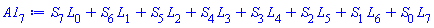 L[0]*S[7]+L[1]*S[6]+L[2]*S[5]+L[3]*S[4]+L[4]*S[3]+L[5]*S[2]+L[6]*S[1]+L[7]*S[0]