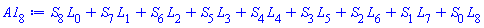 L[0]*S[8]+L[1]*S[7]+L[2]*S[6]+L[3]*S[5]+L[4]*S[4]+L[5]*S[3]+L[6]*S[2]+L[7]*S[1]+L[8]*S[0]