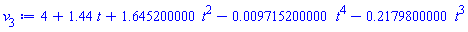 4+1.44*t+1.645200000*t^2-0.9715200000e-2*t^4-.2179800000*t^3
