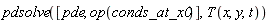 pdsolve([pde, op(conds_at_x0)], T(x, y, t))