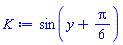 sin(y+(1/6)*Pi)