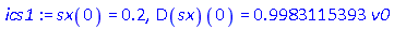 sx(0) = .2, (D(sx))(0) = .9983115393*v0