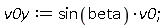 v0y := sin(beta)*v0;