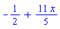 -1/2+(11/5)*x