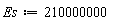 Es := 210000000