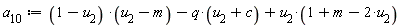 a__10 := (1-u__2)*(u__2-m)-q*(u__2+c)+u__2*(1+m-2*u__2)