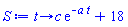 proc (t) options operator, arrow; c*exp(-a*t)+18 end proc