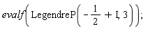 evalf(LegendreP(-1/2+I, 3))