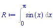 Int(sin(x), x = 0 .. Pi)
