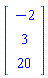 Vector(3, {(1) = -2, (2) = 3, (3) = 20})
