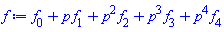 f[0](x)+p*f[1](x)+p^2*f[2](x)+p^3*f[3](x)+p^4*f[4](x)