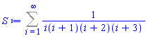 Sum(1/((i(i+1))(i+2))(i+3), i = 1 .. infinity)