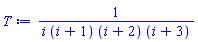 1/(i*(i+1)*(i+2)*(i+3))