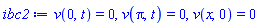 v(0, t) = 0, v(Pi, t) = 0, v(x, 0) = 0