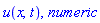u(x, t), numeric