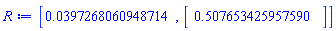 [0.3972680609487139e-1, Vector(1, {(1) = .5076534259575899})]