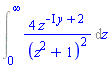 Int(4*z^(-I*y+2)/(z^2+1)^2, z = 0 .. infinity)