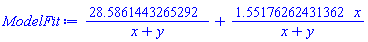 HFloat(28.586144326529155)/(x+y)+HFloat(1.5517626243136244)*x/(x+y)