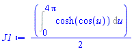(1/2)*(Int(cosh(cos(u)), u = 0 .. 4*Pi))