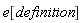 e[definition]