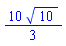 (10/3)*10^(1/2)