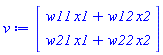 Vector(2, {(1) = w11*x1+w12*x2, (2) = w21*x1+w22*x2})