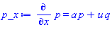 diff(p, x) = a*p+u*q