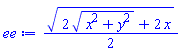(1/2)*(2*(x^2+y^2)^(1/2)+2*x)^(1/2)