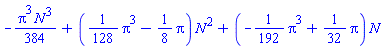 -(1/384)*Pi^3*N^3+((1/128)*Pi^3-(1/8)*Pi)*N^2+(-(1/192)*Pi^3+(1/32)*Pi)*N