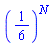 (1/6)^N