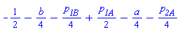 -1/2-(1/4)*b-(1/4)*p__1B+(1/2)*p__1A-(1/4)*a-(1/4)*p__2A
