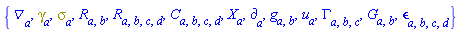 {Physics:-D_[a], Physics:-Dgamma[a], Physics:-Psigma[a], Physics:-Ricci[a, b], Physics:-Riemann[a, b, c, d], Physics:-Weyl[a, b, c, d], Physics:-d_[a], Physics:-g_[a, b], u[a], Physics:-Christoffel[a, b, c], Physics:-Einstein[a, b], Physics:-LeviCivita[a, b, c, d], Physics:-SpaceTimeVector[a](X)}