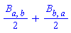 (1/2)*B[a, b]+(1/2)*B[b, a]
