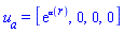 u[a] = [exp(alpha(r)), 0, 0, 0]