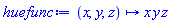 proc (x, y, z) options operator, arrow; x*y*z end proc