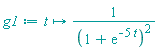 g1 := proc (t) options operator, arrow; 1/(1+exp(-5*t))^2 end proc