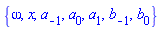 {omega, x, a[-1], a[0], a[1], b[-1], b[0]}