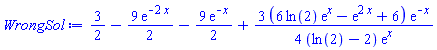 3/2-(9/2)*exp(-2*x)-(9/2)*exp(-x)+(3/4)*(6*ln(2)*exp(x)-exp(2*x)+6)*exp(-x)/((ln(2)-2)*exp(x))